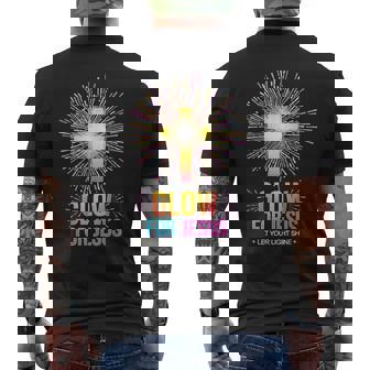 Glow For Jesus Let Your Light Shine Men's T-shirt Back Print - Monsterry