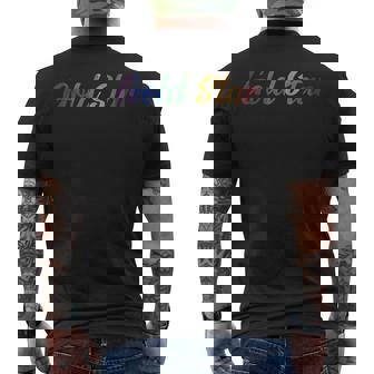 Gold Star Rainbow Flag LGBT Homosexual Bisexual Gay Lesbian Men's Back Print T-Shirt - Monsterry