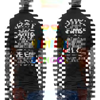 Goodbye Summer Hello School First Day Of School Teachers Fun Premium Men's Back Print T-Shirt - Monsterry