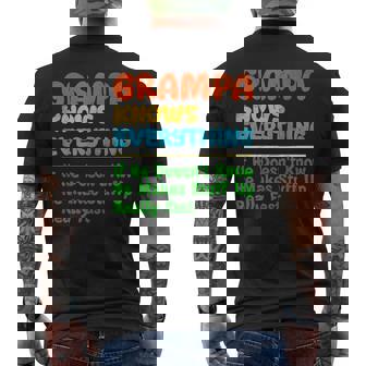 Grampa Knows Everything Grandfather Retro Camiseta Hombre Estampado Espalda - Regaloses
