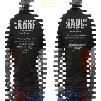 Grandude Definition Great Granddad Grandpa Quotes Men's Back Print T-Shirt - Monsterry