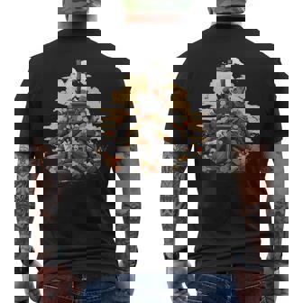 Graves With Cross For Halloween Party And Grave Lovers Premium Men's Back Print T-Shirt - Monsterry