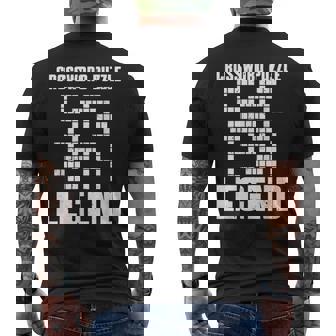 Great Crossword Puzzle Legend Costume Word Game Men's Back Print T-Shirt - Monsterry