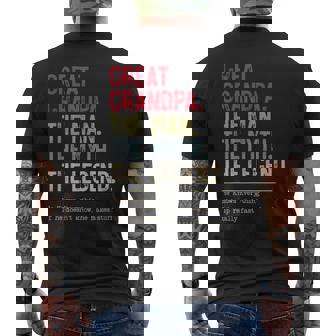 Great Grandpa The Man The Myth The Legend For Grandpa Men's Back Print T-Shirt - Monsterry