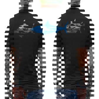 Great Shark Diver Scuba Diving Men's Back Print T-Shirt - Monsterry