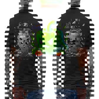 Green Pepper Graphic Vegetable Easy Halloween Costume Men's Back Print T-Shirt - Monsterry