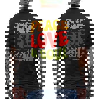Groovy Peace Love & Soul R&B Music Retro Vintage 90s Lovers Men's Back Print T-Shirt - Monsterry