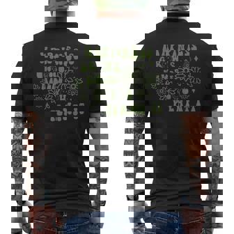 Groovy Retro Motivation Happiness Grows Where You Plant It Men's Back Print T-Shirt - Monsterry