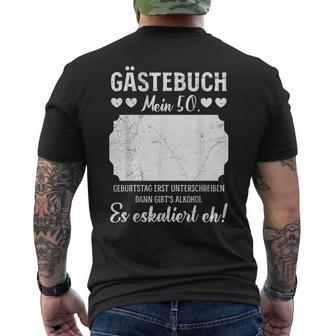 Guest Book My 50Th Birthday Party 50 Years Guest List T-Shirt mit Rückendruck - Geschenkecke