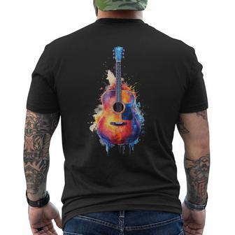 Guitar Splash Watercolour For Guitarists Electric Guitars T-Shirt mit Rückendruck - Geschenkecke