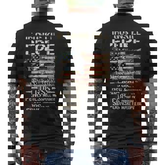 If Guns Kill People We Guess Pencils Cars Spoons Do Too Men's Back Print T-Shirt - Monsterry
