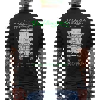 Haflinger Four Wheel Drive Car Saying Steyr Puch Men's Back Print T-Shirt - Monsterry