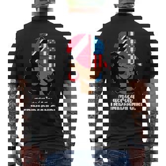 Half American And Trinidadian Usa Trinidad Tobago Flag Trini Men's Back Print T-Shirt - Thegiftio