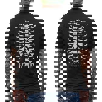 Halloween Costume I'm Fine With Broken Rib Cage Skeleton Men's Back Print T-Shirt - Monsterry