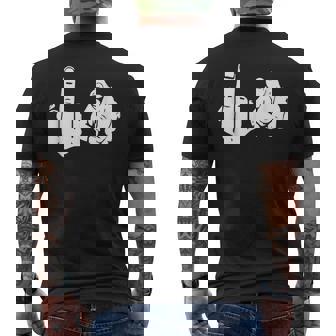 Hand Gesture You F Words Sign Language Offensive Humor Men's Back Print T-Shirt - Monsterry