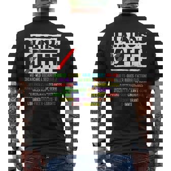 Hands Off Social Security Protest Resist Save Democracy Men's T-shirt Back Print | Mazezy