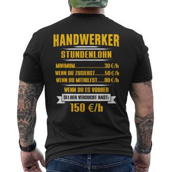 Handwerker Hourly Sale T-Shirt mit Rückendruck - Geschenkecke