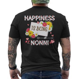 Happiness Is Being A Nonni Mother's Day Grandmother Men's T-shirt Back Print - Thegiftio UK