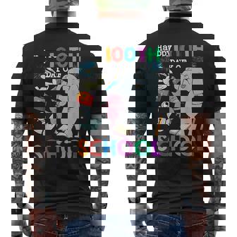 Happy 100th Day Of School Cute Pig And Elephant Men's Back Print T-Shirt - Monsterry