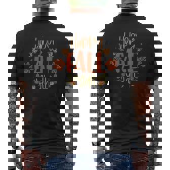 Happy Fall Y'All Fall Turkeys Happy Thanksgiving Men's Back Print T-Shirt - Monsterry