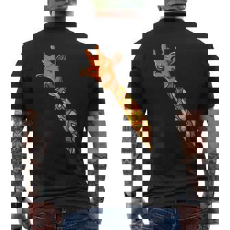 Happy Giraffe Animal Sketch Men's Back Print T-Shirt - Monsterry