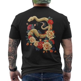 Happy Lunar New Year 2025 Year Of The Snake Zodiac T-Shirt mit Rückendruck - Geschenkecke