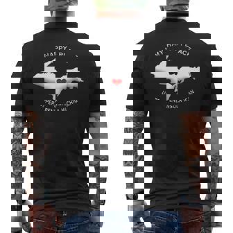 MY HAPPY PLACE Upper Peninsula Michigan Yoopers 906 Tank Top Men's Back Print T-Shirt - Monsterry