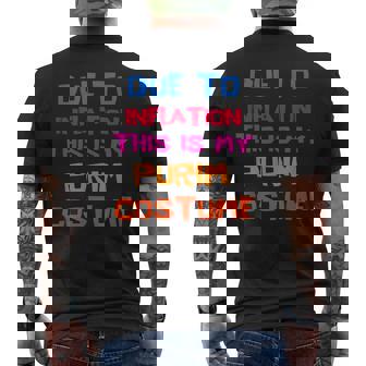 Happy Purim Due To Inflation This Is My Purim Costume Jewish Men's T-shirt Back Print | Mazezy