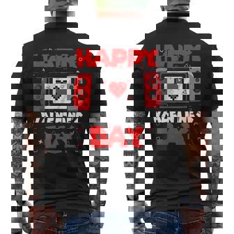 Happy Valentines Day Video Game Controller Heart Boy Toddler Men's T-shirt Back Print | Mazezy