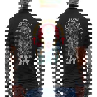 Happy Zombie Jesus Day Skeleton Horror Christ Halloween Men's T-shirt Back Print - Thegiftio UK
