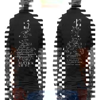 Hardtekk Merch Satanás Rave Techno Festival Tekk Camiseta Hombre Estampado Espalda - Regaloses