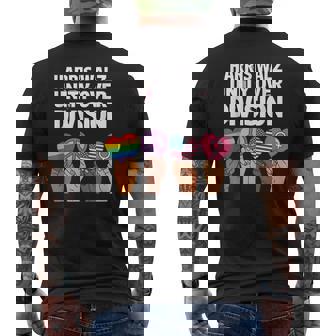 Harris And Walz Strength In Unity Power In Love Men's Back Print T-Shirt - Monsterry