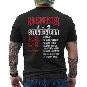 Hausmeister Hourly Wage Haustechnik Janitory T-Shirt mit Rückendruck - Geschenkecke