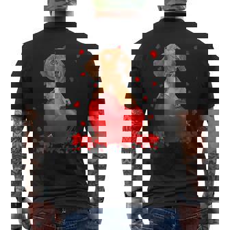 Heart Dachshund Dog Lover Christmas Valentines Day Men's Back Print T-Shirt - Monsterry