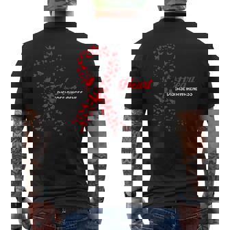 Heart Disease Awareness Butterfly Go Red Heart Men's Back Print T-Shirt - Monsterry