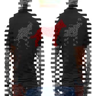 Heart Dog Lover Heeler Puppy Valentines Day Men's Back Print T-Shirt - Monsterry