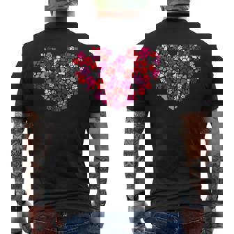 Heart Dog Paws Valentines Day Dog Lover Men's Back Print T-Shirt - Monsterry