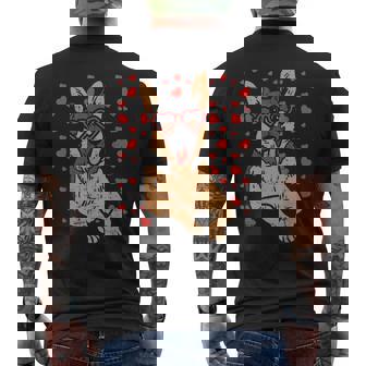 Heart Glasses German Shepherd Valentines Day Dog Lover Men's Back Print T-Shirt - Monsterry