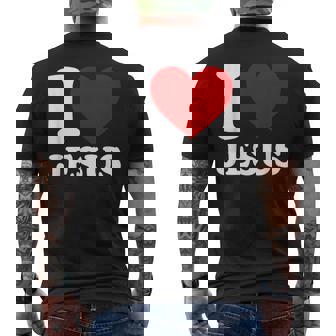 I Heart Jesus I Love Jesus Men's T-shirt Back Print - Thegiftio UK