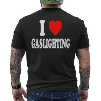 I Heart Love Gaslighting Sarcastic Jerk Mean Men's Back Print T-Shirt - Monsterry