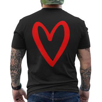 Heart Love Retro Vintage Tiny Red Heart Valentine's Day Men's Back Print T-Shirt - Monsterry