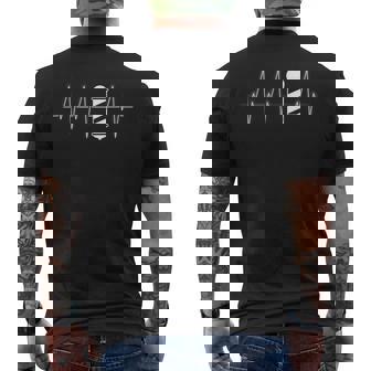 Heartbeat Barber Shop Barbers Pole Men's Back Print T-Shirt - Monsterry