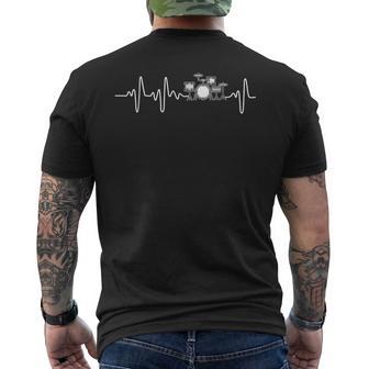 Heartbeat Ecg Drum Kit For Drummer Music T-Shirt mit Rückendruck - Geschenkecke