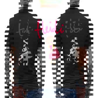 Heidi Avec Chèvre Mignonne Avec Logo Rose Dessin Animé T-shirt imprimé au dos - Cadeauxyz