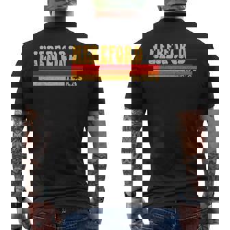 HEREFORD Texas City Vintage Roots Retro 70s 80s Men's Back Print T-Shirt - Monsterry