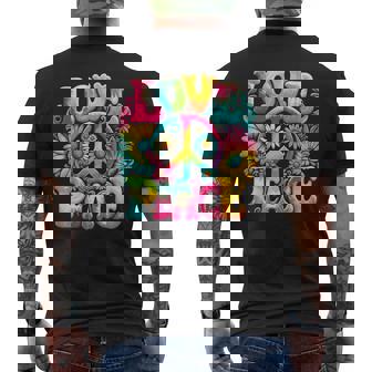 Hippie Peace Sign Love Tie Dye Hippie Men's T-shirt Back Print - Thegiftio