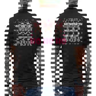 Ho Ho Ho Deer Merry Christmas Reindeer Matching Pajama Men's Back Print T-Shirt - Monsterry