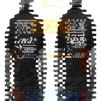 Hockey Legends Were Born In February Birthday Men's T-shirt Back Print | Mazezy