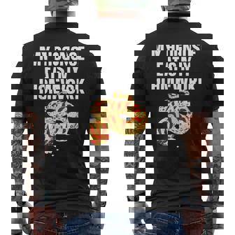 Hognose Snake My Hognose Eats My Homework Men's Back Print T-Shirt - Monsterry