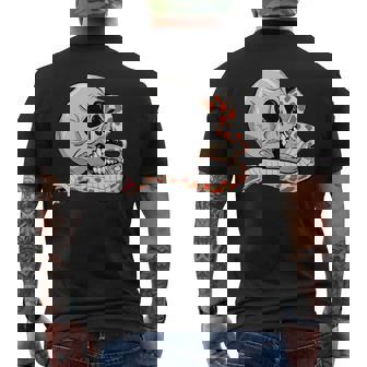 Hognose Snake Skull Albino Morph Dramatic Danger Noodle Premium Men's Back Print T-Shirt - Monsterry